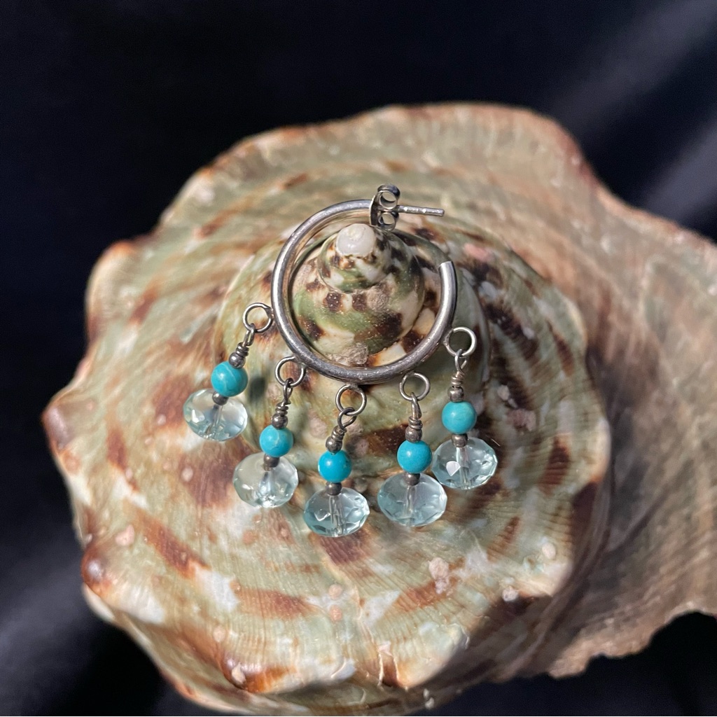 925 Silver Beaded Hoop Earrings 20$